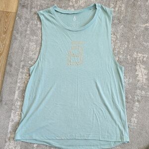 Barre3 Women's Sleeveless Muscle Tee in Soft Blue/Green